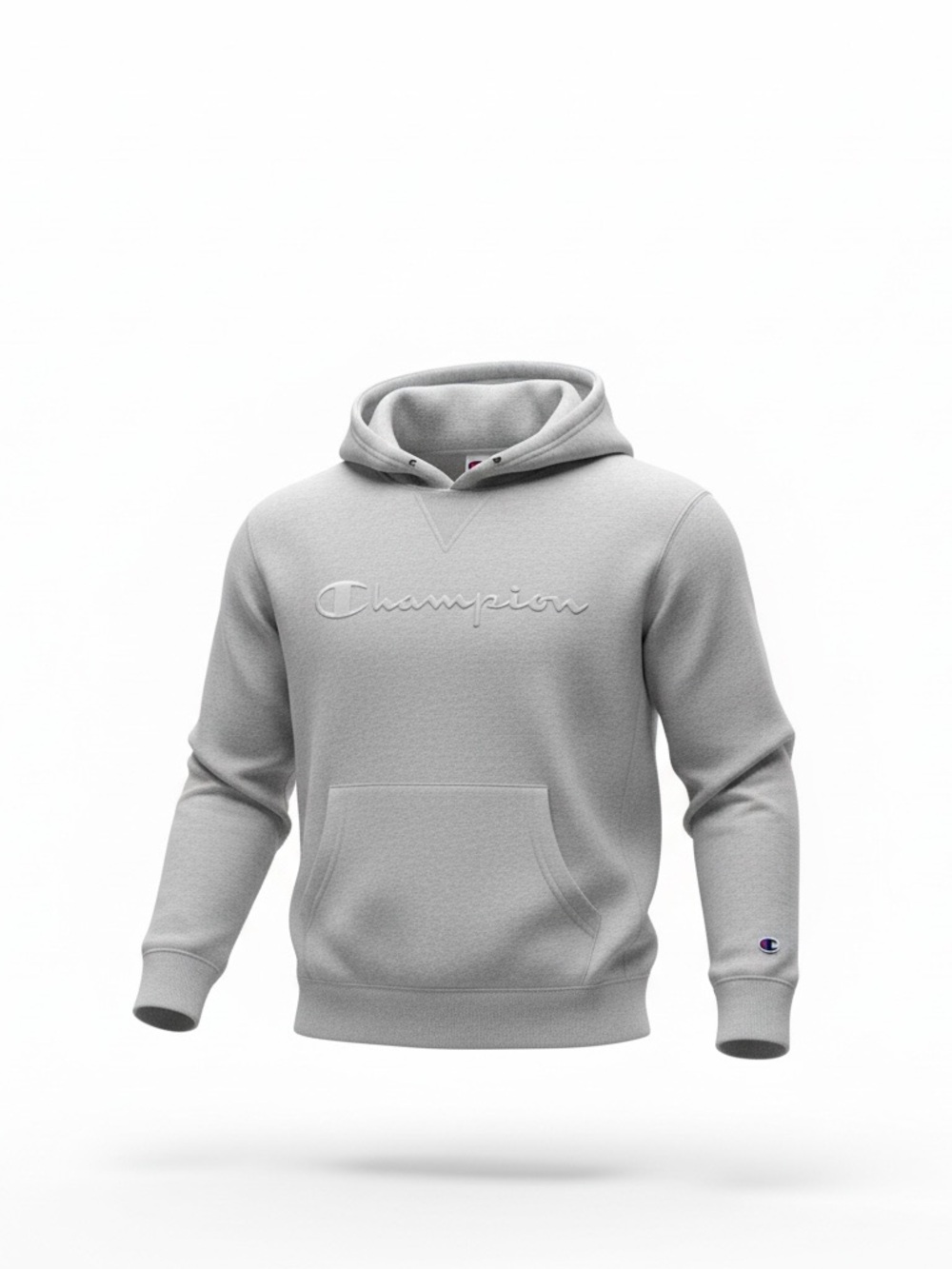 Kids Medium Champion Light Gray Pullover Hoodie with Embossed Logo NWOT